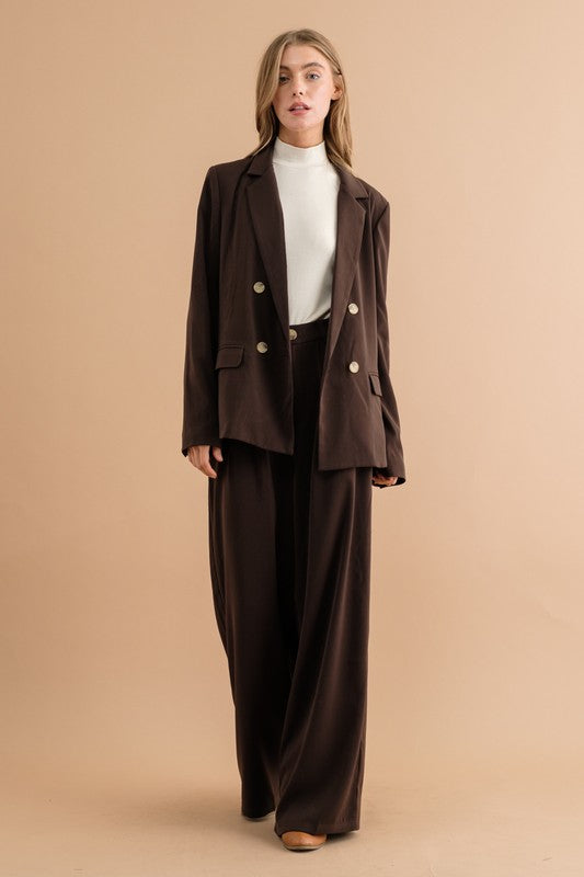 Women's Double Button Blazer Jacket