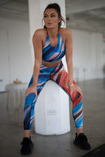 Women's Watercolor Activewear Set, Leggings and Sports Bra