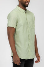 Mens Pastel Color Short Sleevel Button Down Shirts