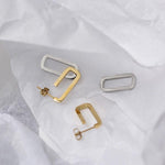 GOLD AND SILVER CHAIN EARRING
