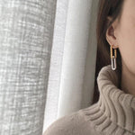 GOLD AND SILVER CHAIN EARRING
