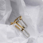 GOLD AND SILVER CHAIN EARRING