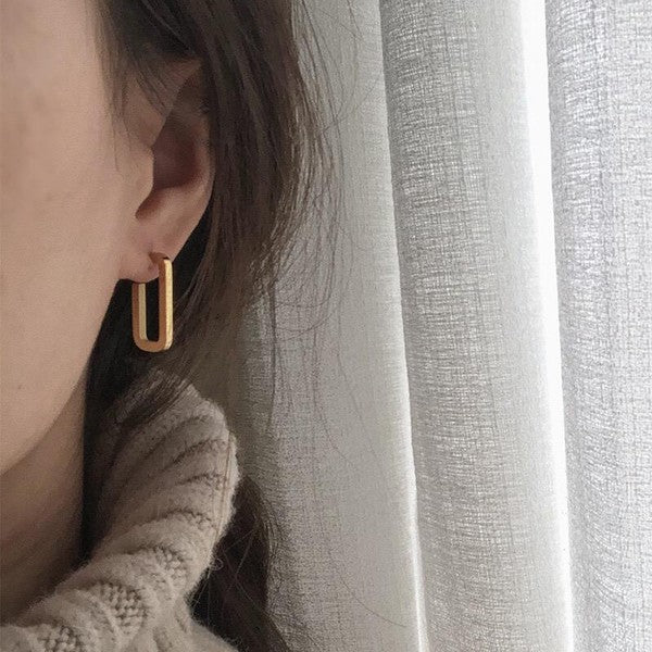 GOLD AND SILVER CHAIN EARRING