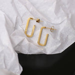 GOLD AND SILVER CHAIN EARRING