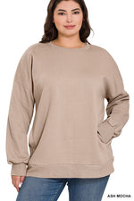 Women's Plus Long Sleeve Round Neck Sweatshirt