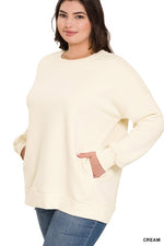 Women's Plus Long Sleeve Round Neck Sweatshirt