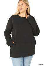 Women's Plus Long Sleeve Round Neck Sweatshirt