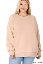 Women's Plus Long Sleeve Round Neck Sweatshirt