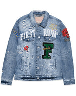 Mens Varsity Patches Denim Jacket