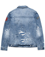 Mens Varsity Patches Denim Jacket