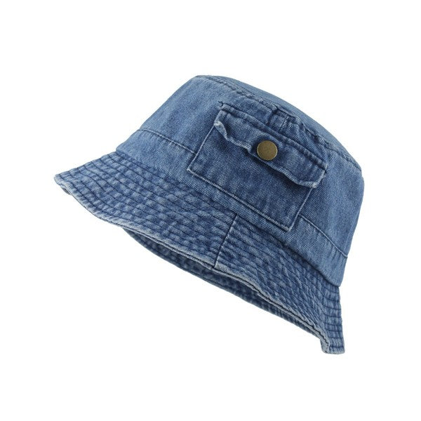 Women's Pocket Accent Denim Bucket Hat