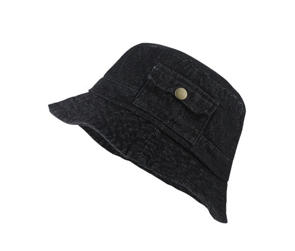 Women's Pocket Accent Denim Bucket Hat