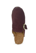 Prunus Buckled Women's Suede Round Toe Mule Clogs