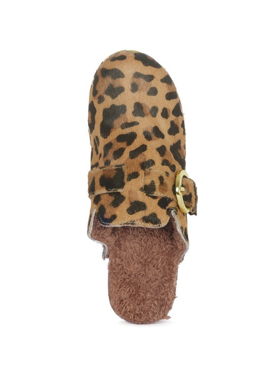 Prunus Buckled Women's Suede Round Toe Mule Clogs