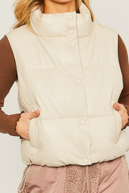 Women's PU Padded Vest