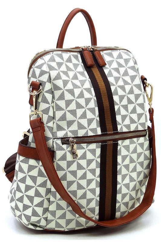 Women's PM Monogram Striped Convertible Backpack