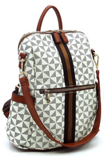 Women's PM Monogram Striped Convertible Backpack