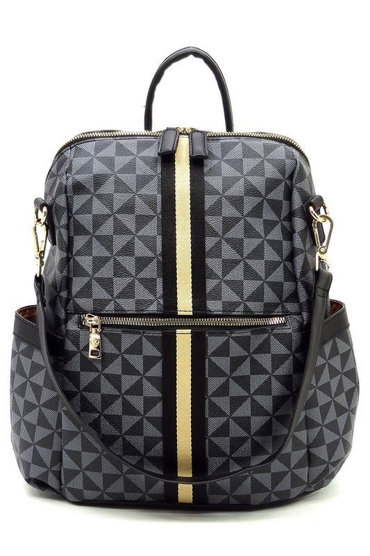Women's PM Monogram Striped Convertible Backpack