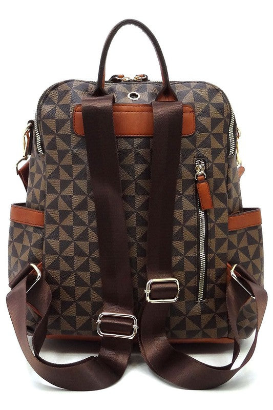 Women's PM Monogram Striped Convertible Backpack