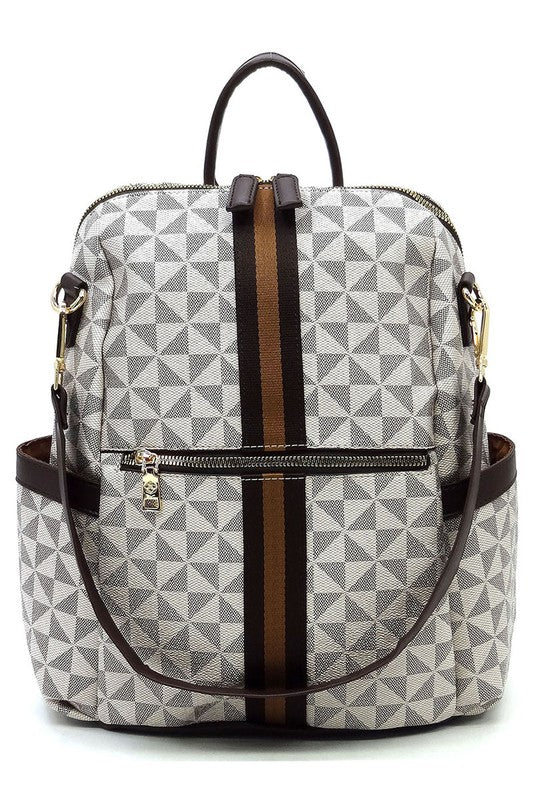 Women's PM Monogram Striped Convertible Backpack