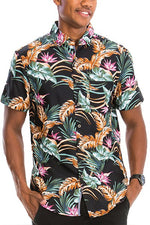 Hawaiian Print Button Down Shirt