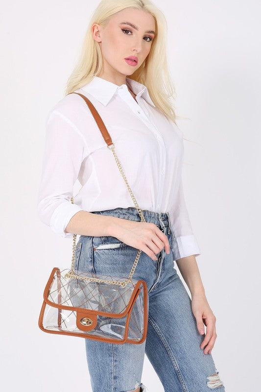 Women's High Quality Clear PVC Crossbody Bag