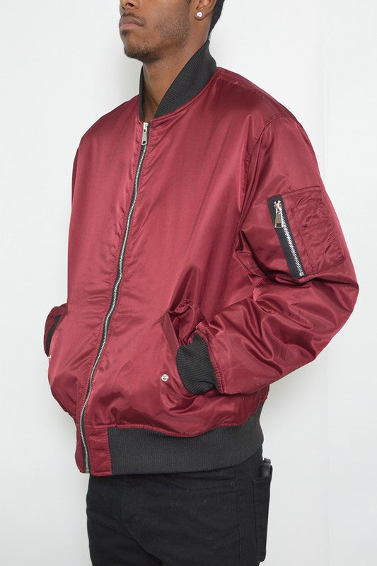 Weiv MensSolid Padded Bomber Jacket