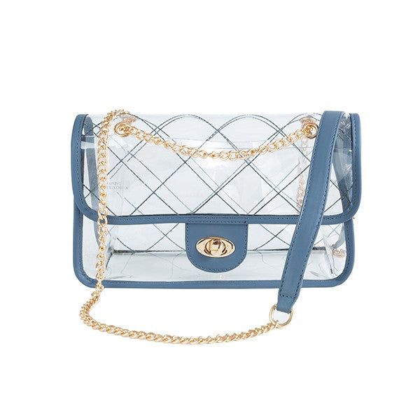 Women's High Quality Quilted Clear PVG Handbag