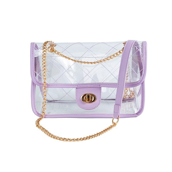 Women's High Quality Quilted Clear PVG Handbag