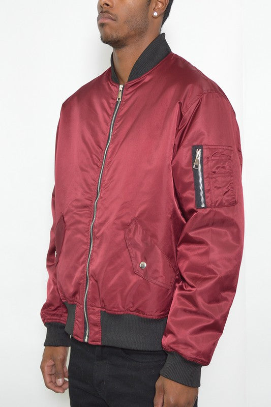 Weiv MensSolid Padded Bomber Jacket
