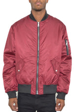 Weiv MensSolid Padded Bomber Jacket