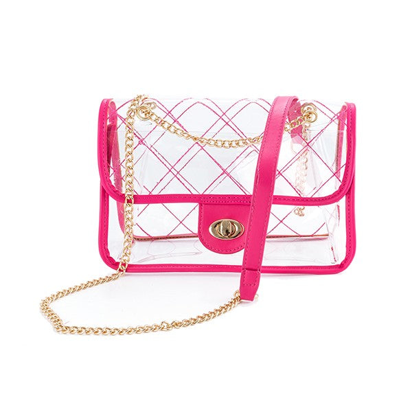Women's High Quality Quilted Clear PVG Handbag