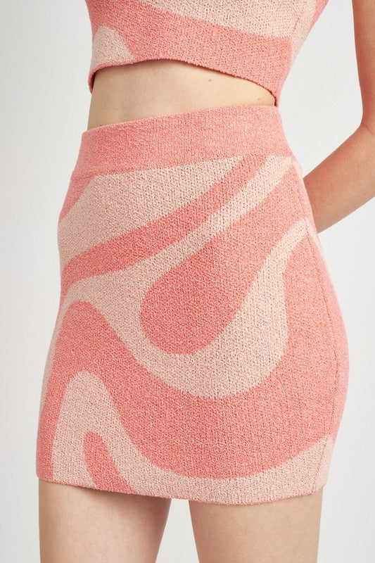 Color Blocked Mini Skirt