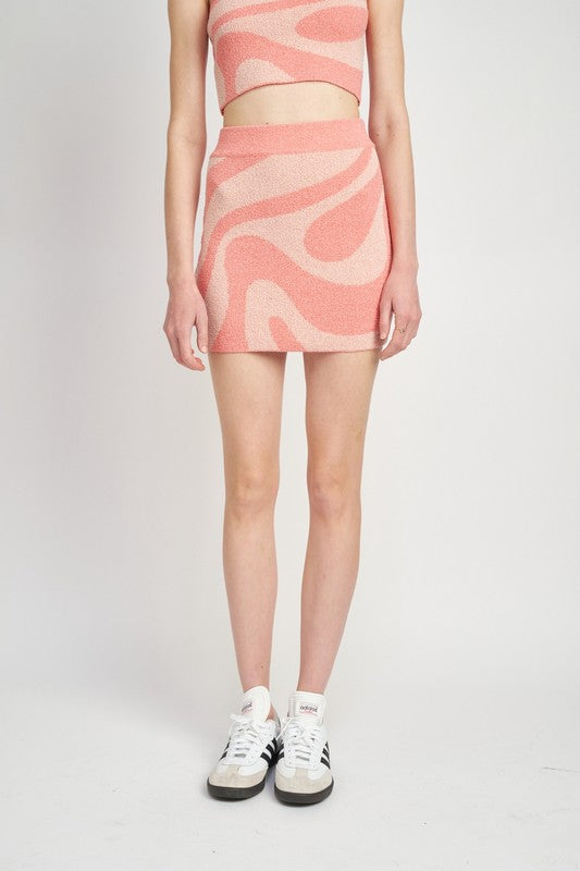 Color Blocked Mini Skirt