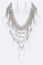 Acrylic Teardrop Statement Layer Necklace Set