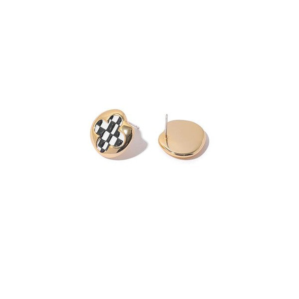 Checkerboard Bloom Earrings