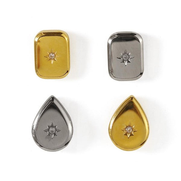 Sun Symbol Zircon Earrings