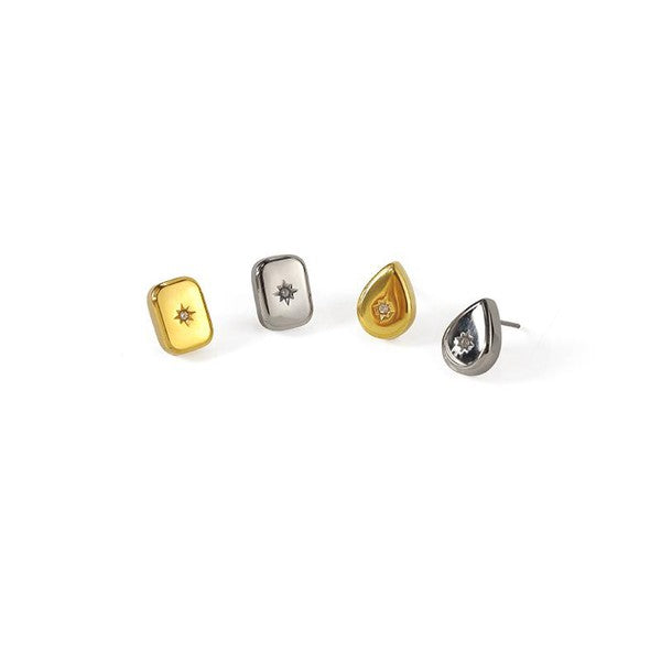Sun Symbol Zircon Earrings