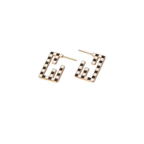 Geometric Checks Earrings