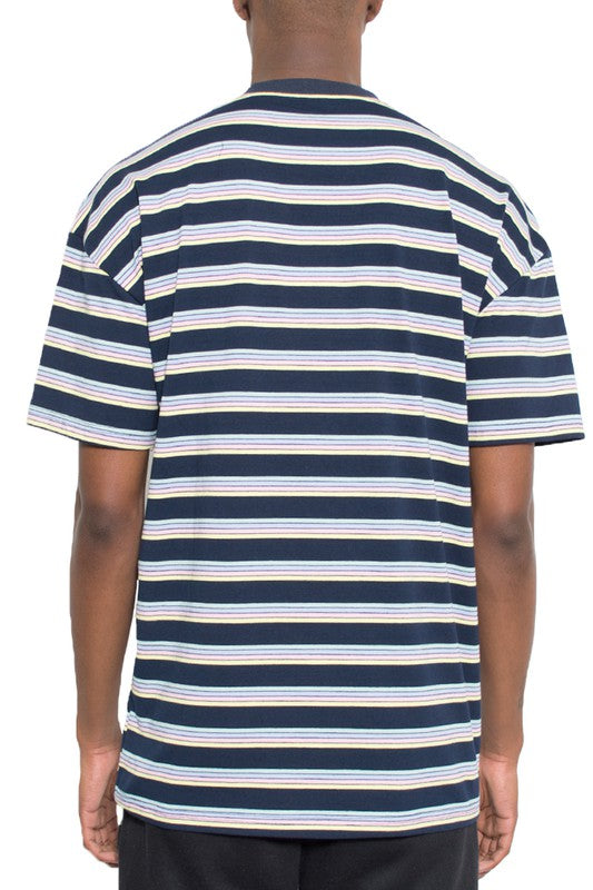 Mens Striped Round Neck Tshirt