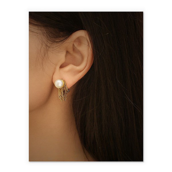 Chain tassel earrings