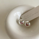 Zircon metal love earrings