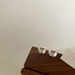 Zircon metal love earrings