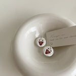 Zircon metal love earrings