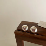 Zircon metal love earrings