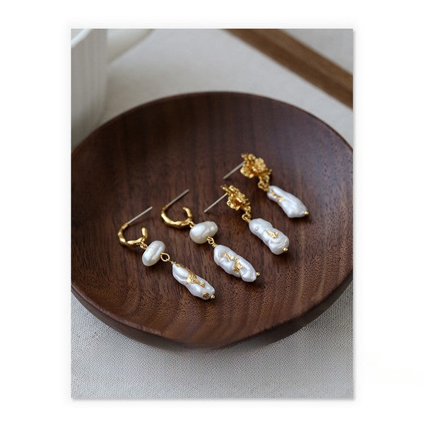 Baroque Pearl Retro Earrings