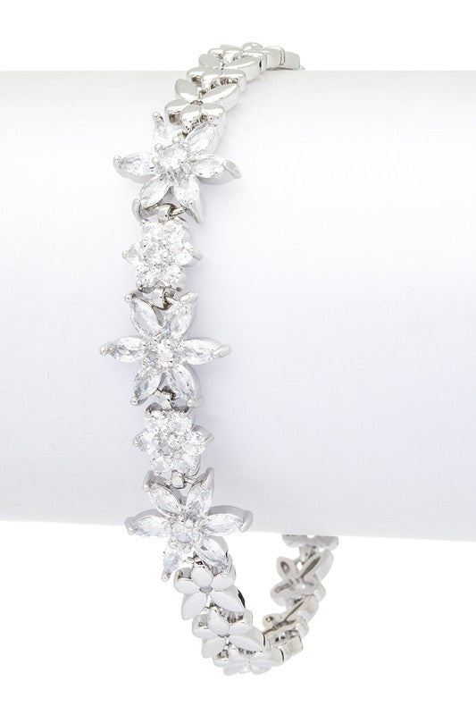 Cubic Zirconia Flower Iconic Bracelet