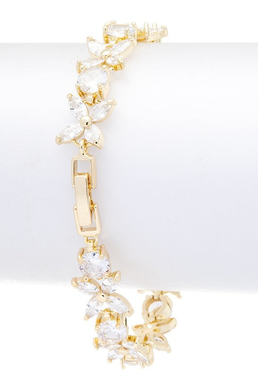 Cubic Zirconia Flower Bracelet