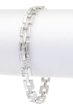 CZ Pave Chain Link Bracelet