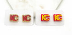 KC Chiefs Matte Acrylic Stud Earrings